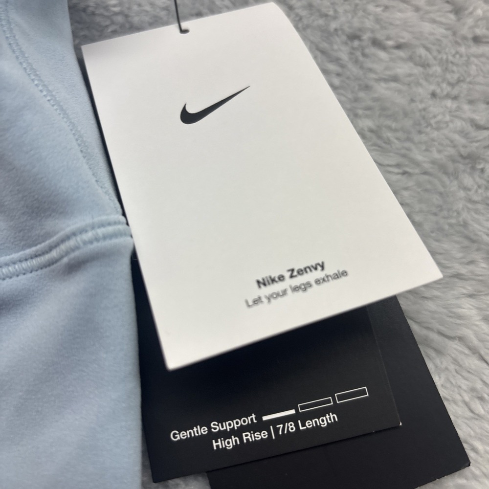 Nike‎ Zenvy Dri-FIT High Rise 7/8 Leggings Light Blue Womens XS FN4095-440 - Picture 2 of 7